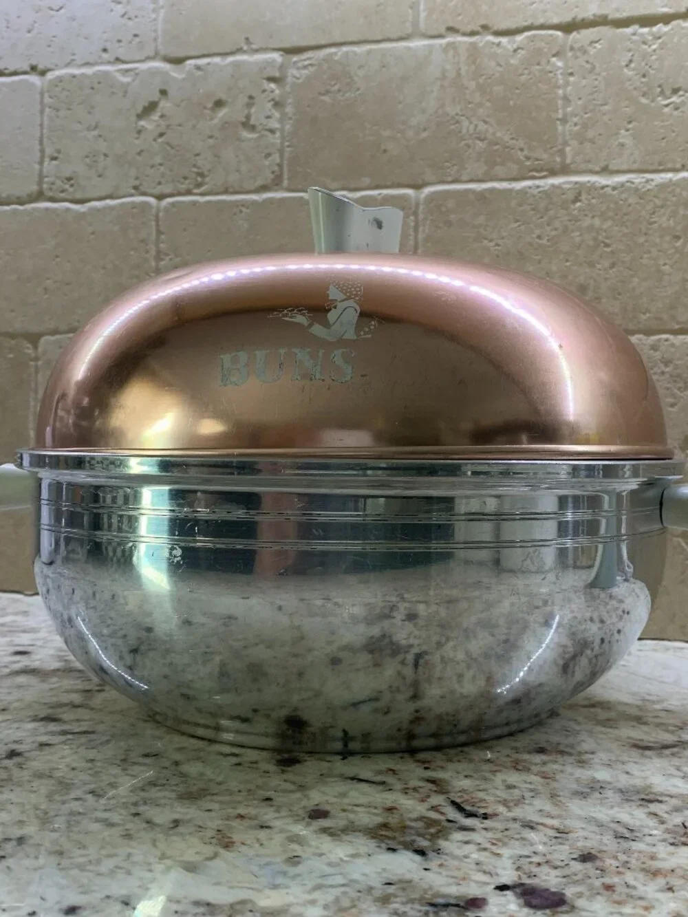 Vintage West Bend Aluminum & Copper Serving Oven/ Bun Warmer 3 Piece 7.5